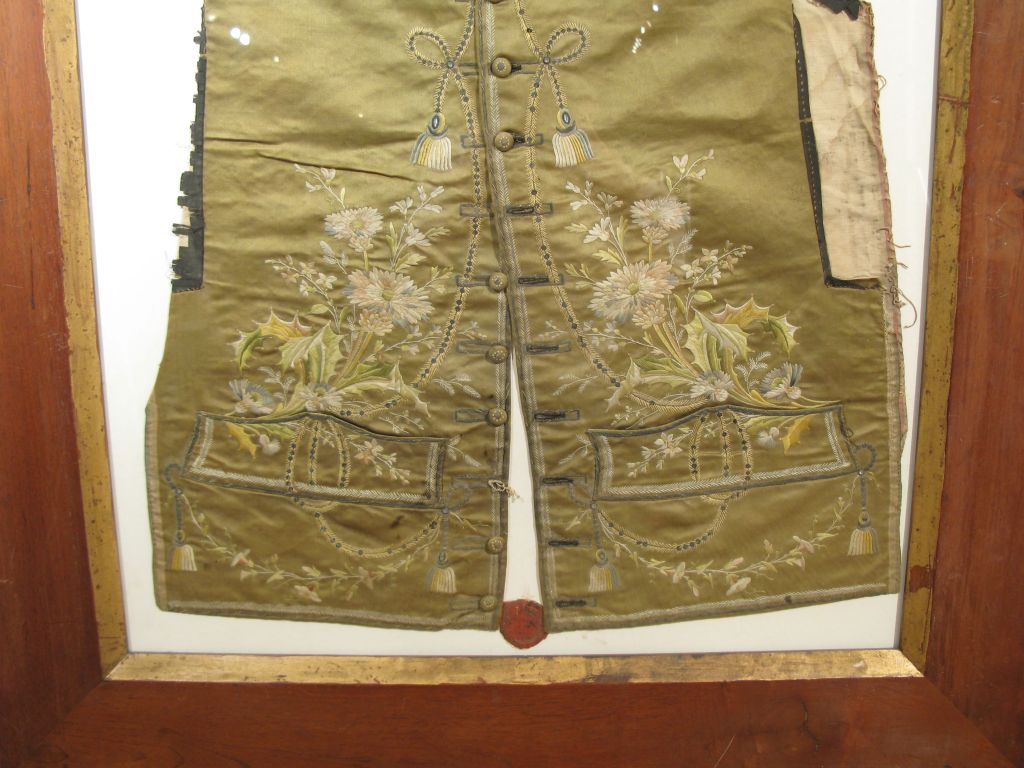 18th Century and Earlier Pair of Framed Waistcoats For Sale