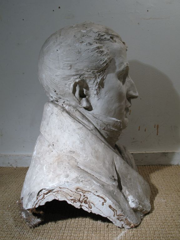 19th Century A 19th C Plaster Bust of a Napoleonic Gentleman For Sale