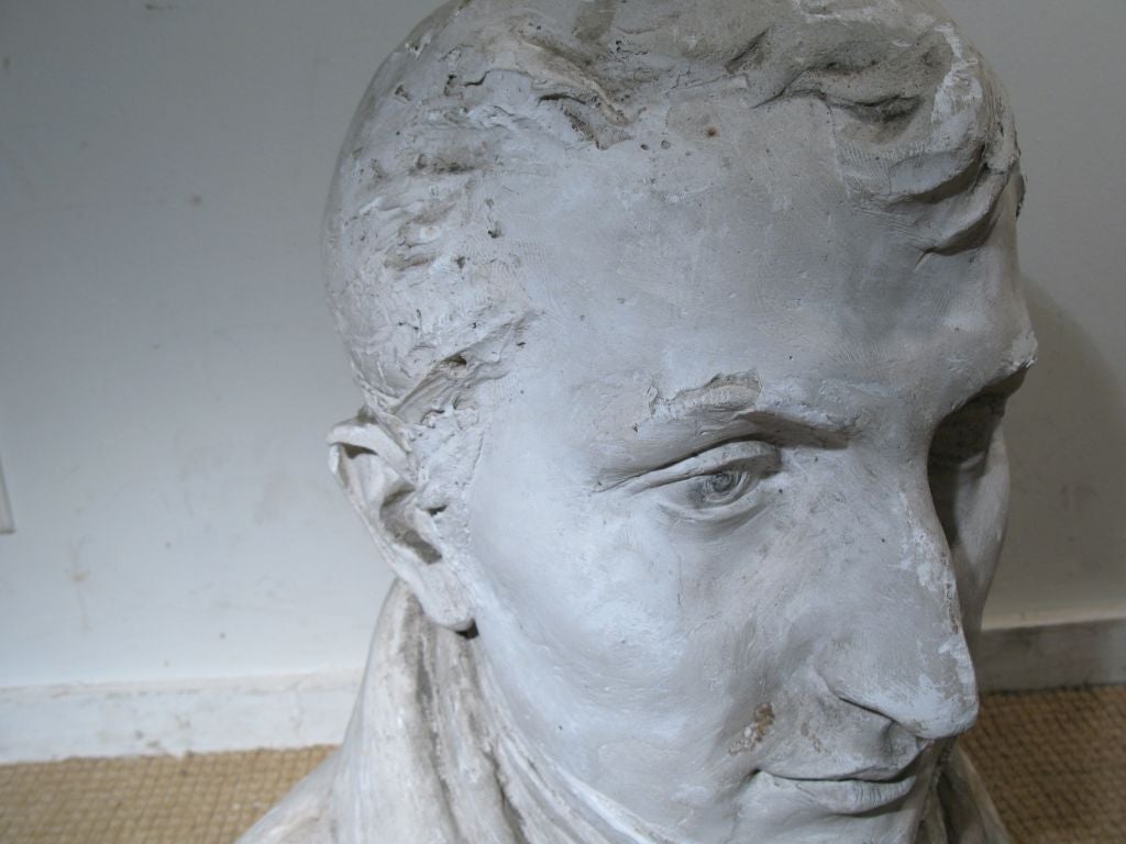 A 19th C Plaster Bust of a Napoleonic Gentleman For Sale 5