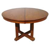 Oak Gueridon with Stretchers Joining Four Legs