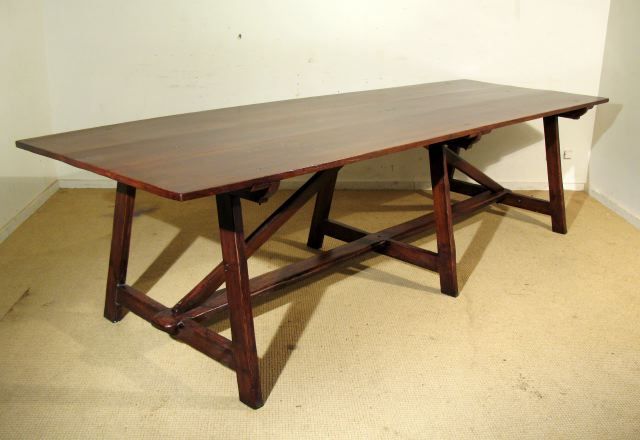 Catalan Trestle Table in Walnut
