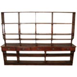 A Pine and Oak Etagere with Open Shelves