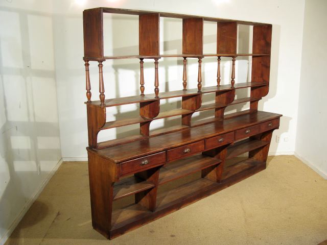 A Pine and Oak Etagere with Open Shelves