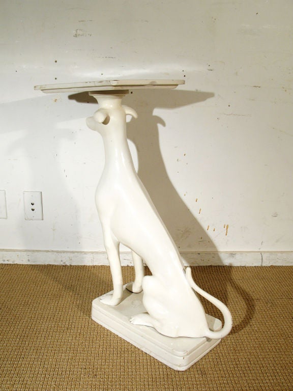 French Composition Greyhound Side Table