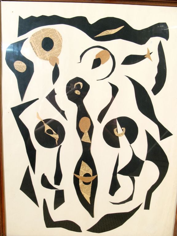 A Paper Collage in the Modernist Taste by Andre Leve For Sale 1