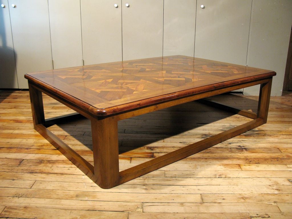 Contemporary A Handsome French Parquetry Coffee Table