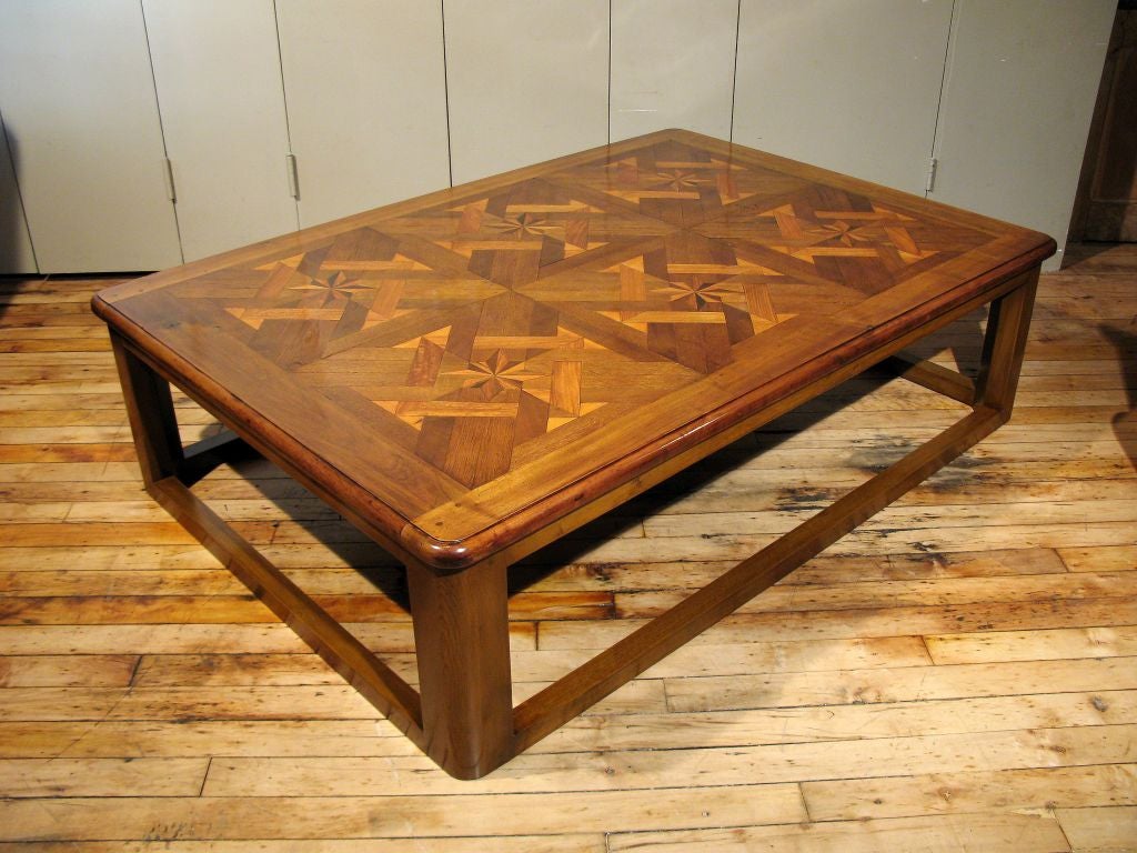 Satinwood A Handsome French Parquetry Coffee Table