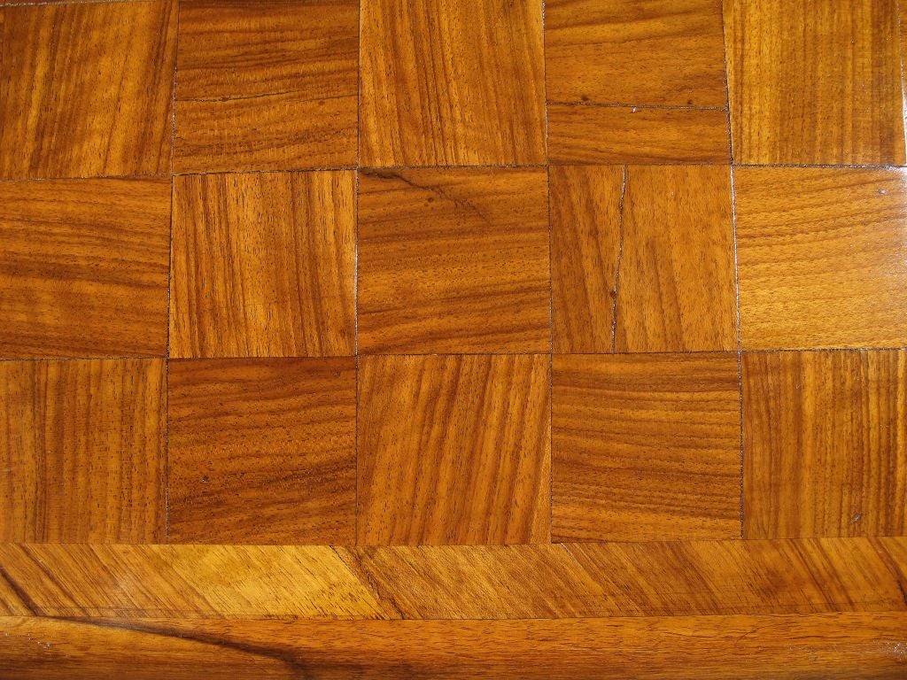 A Swiss Parquetry Walnut Checkerboard Coffee Table on a New Base For Sale 3