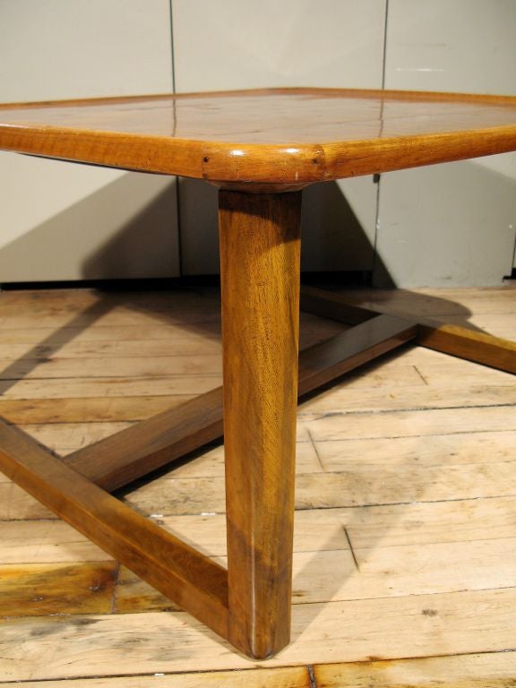 A Swiss Parquetry Walnut Checkerboard Coffee Table on a New Base For Sale 6