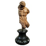 A French Terre Cuite Sculpture of a Male Nude after Michelangelo
