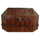 Vintage An Early 20th Cent Arts & Crafts Leather Trunk with Rope Handles