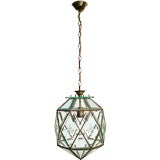 An Italian 1950
s Crystal Pendant Light with Engraved Star