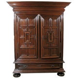 A Large 17th C  French Louis XIII Walnut Armoire