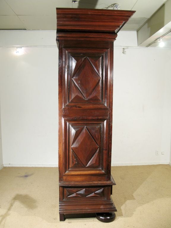 18th Century and Earlier A Large 17th C  French Louis XIII Walnut Armoire