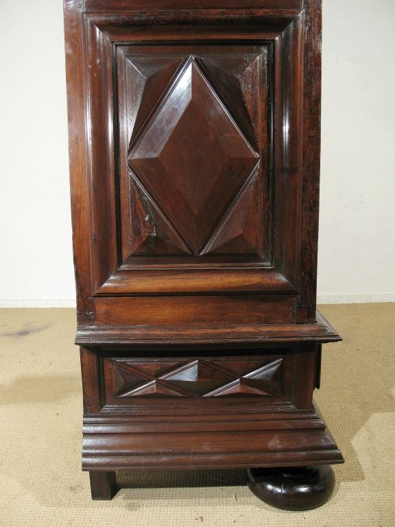 A Large 17th C  French Louis XIII Walnut Armoire 2
