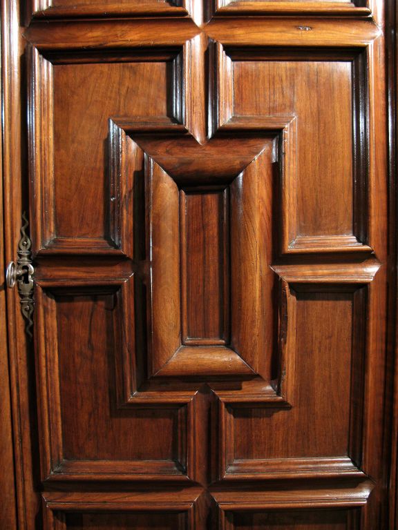 A Large 17th C  French Louis XIII Walnut Armoire 6