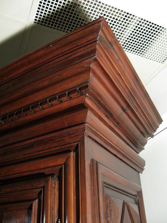 A Large 17th C  French Louis XIII Walnut Armoire 7