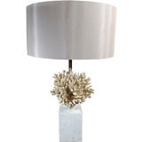A Maison Charles  Marble and Coral Lamp, French 1960's