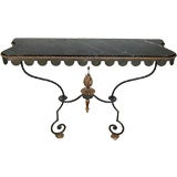 A Gilbert Poilerat 1940's Wrought Iron & Marble Console