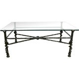 Diego Giacometti Patinated Bronze Coffee Table, Model "Torsade"