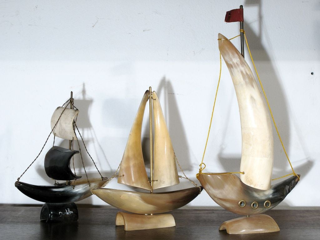 Mid-20th Century A Collection of 25 Antique Italian Miniature Sailing Ships