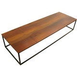 A Coffee Table With a 19th C. Walnut Top on a Contemporary Base