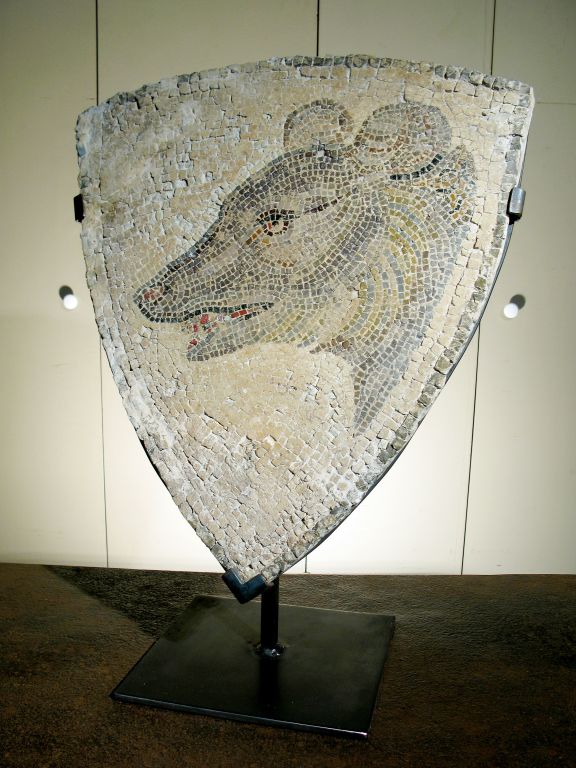 18th Century and Earlier A Roman Mosaic of the Head of a Bear, On an Iron Stand For Sale