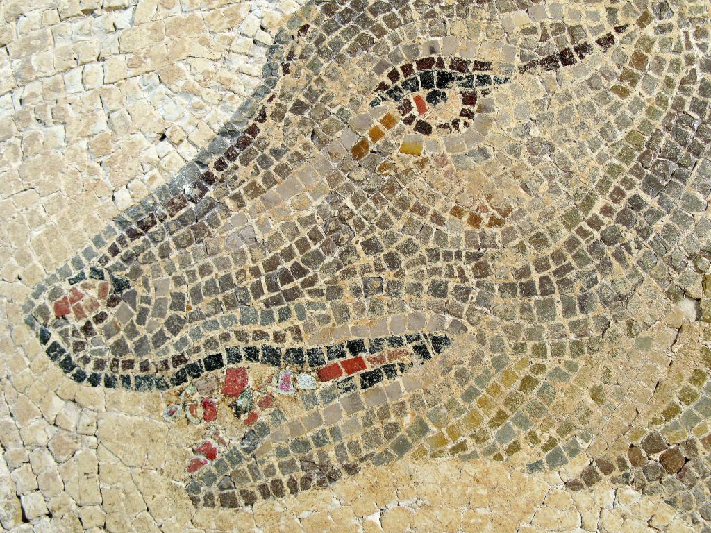 A Roman Mosaic of the Head of a Bear, On an Iron Stand For Sale 5