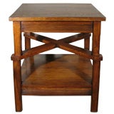 French Oak Two Tiered Side Table