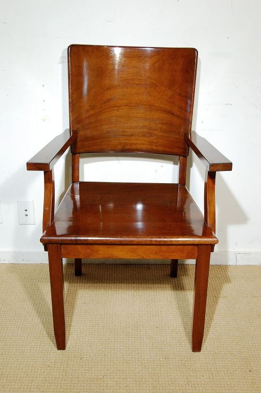 A  1940's French Solid Mahogany Desk Fauteuil