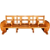 Vintage A Long, Low, Wooden Child's Bench With Elephant Motifs