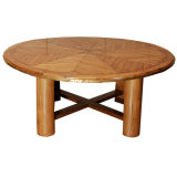Antique A Round, French, Oak. Parquetry Coffee Table