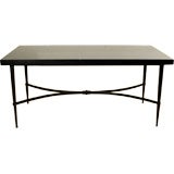 Vintage A Mid Century Wrought Iron and Polished Slate Cocktail Table