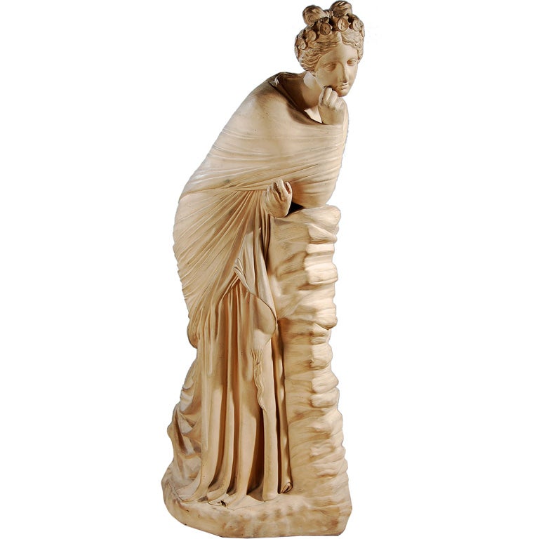 An Italian Terra Cotta Sculpture of Polyhymnia the Greek Muse