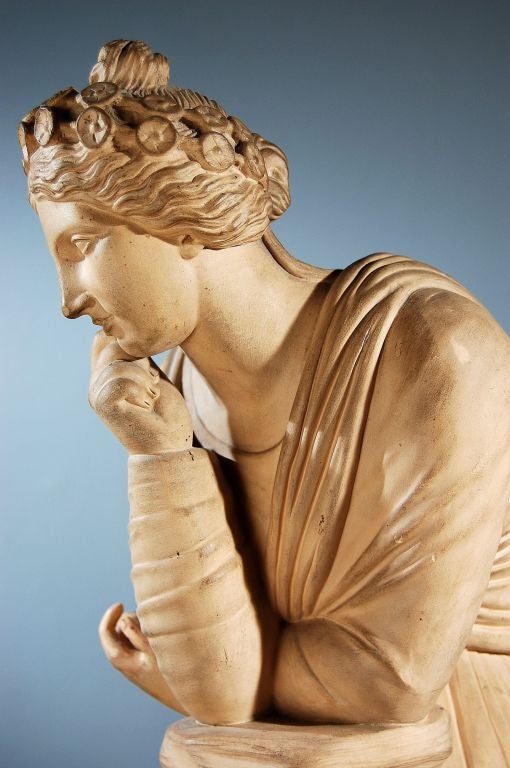 Terracotta An Italian Terra Cotta Sculpture of Polyhymnia the Greek Muse