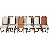 A Set of Twelve Walnut Dining Chairs In the Louis XIV Style