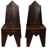 A Striking Pair of Art Deco Side Chairs