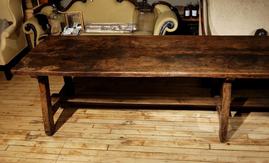 18th Century and Earlier A Large Italian Walnut Convent Table