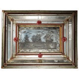 Vintage A Venetian Murano Etched Mirror