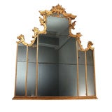 A Large and Spectacular Painted Piedmontese Pier Glass Mirror