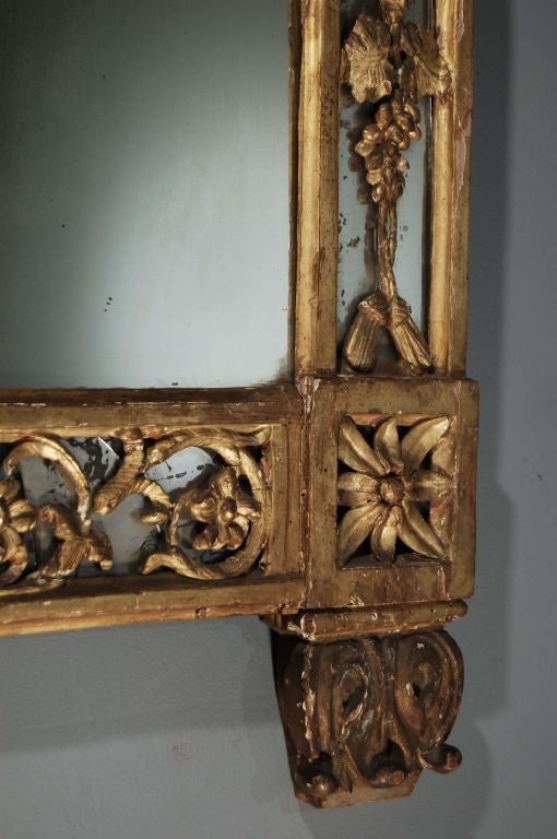 A Carved and Gilded mirror For Sale 1