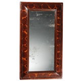 Handsome Rectangular Oyster Veener Cushion Mirror