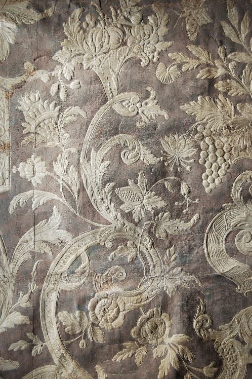 19th Century Framed Embossed Leather Panel For Sale