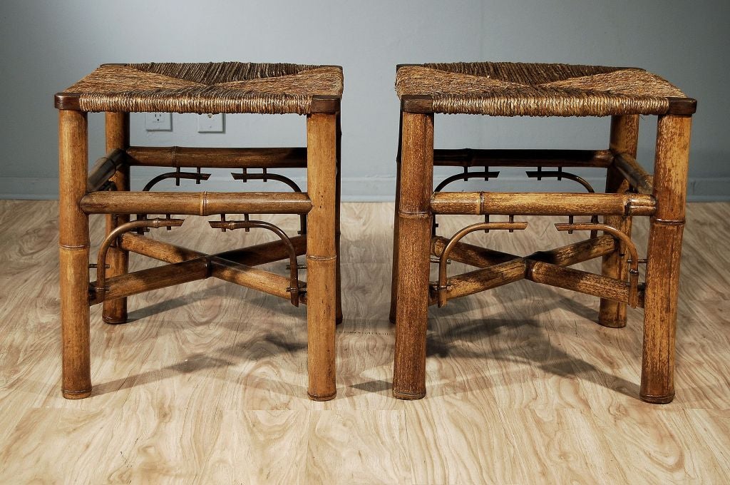 A Pair of Bamboo Stools