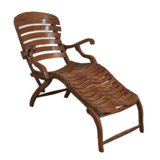 Biomorphic Beechwood Steamship Chaise