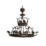 Medieval Style Wrought Iron Chandelier