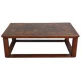 Antique Mixed Wood Parquetry Coffee Table