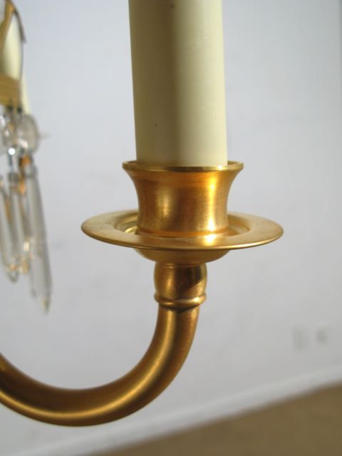 Spanish Crystal and Gilded Brass Chandelier For Sale 3