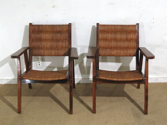 Pair of Channel Rushed Fautueils
