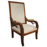 French Walnut Fauteuil Malade